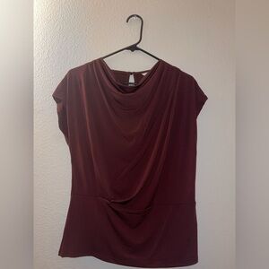 Nine West Burgundy Drape Blouse